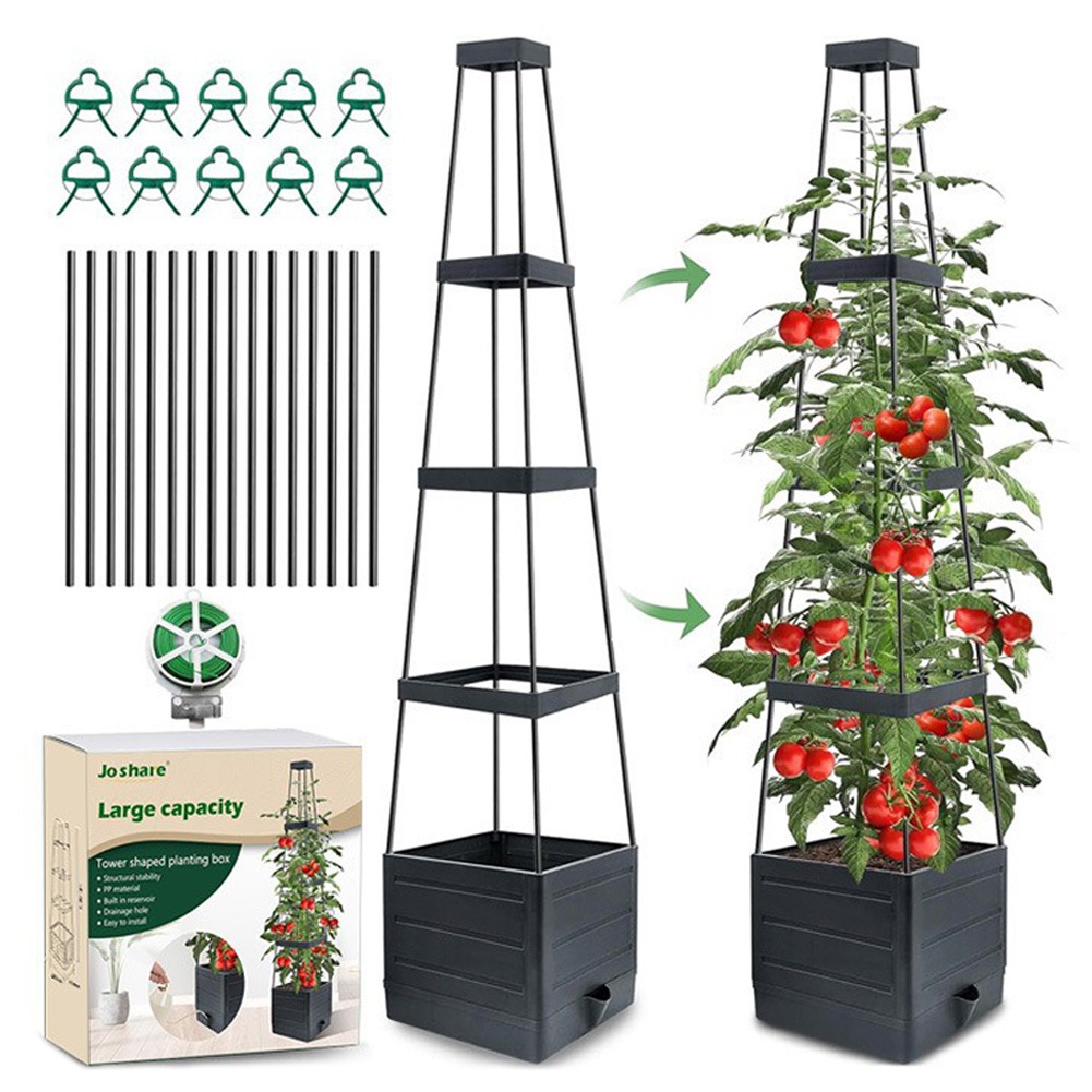 Self Watering Planter - Fioriera rialzata con traliccio per pomodori,