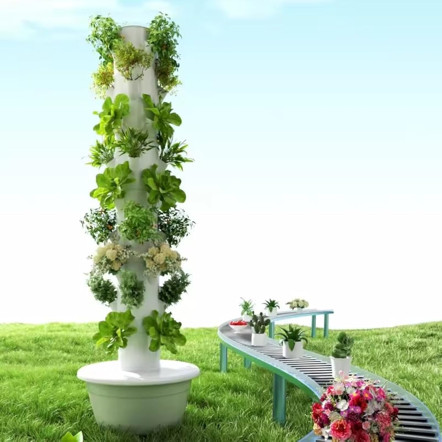 Hydroponic Tower - Torre di Coltivazione Idroponica Verticale, Sistema
