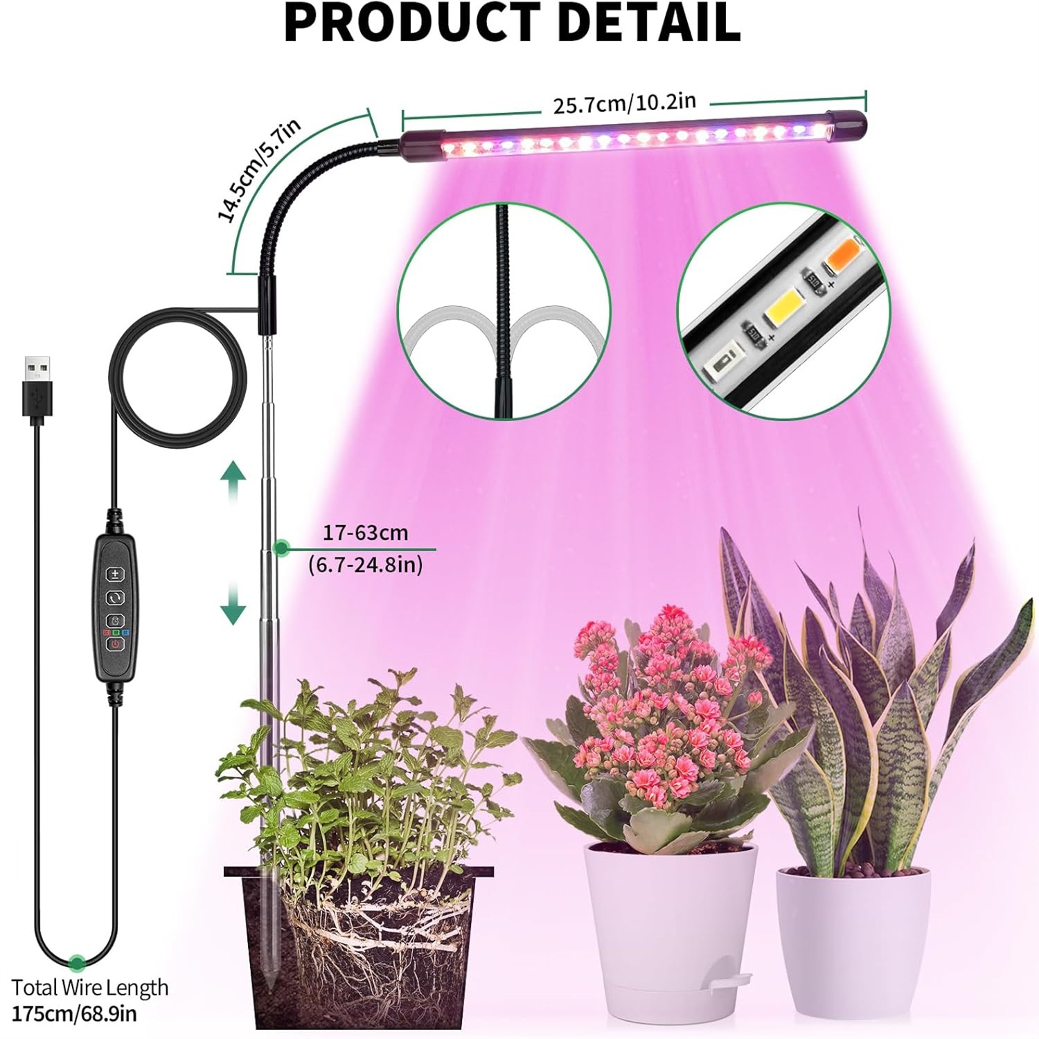 3 colori USB coltiva la lampad - Plant Grow Light Full Spectrum recensione e prezzo
